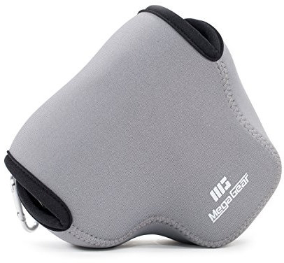 MegaGear ''Ultra Light'' Neoprene Camera Case Bag with Carabiner for Panasonic Lumix DMC-FZ300 Digital Camera (Grey)