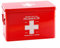 PT Medizin-Metall-Aufbewahrungsbox groß rot mit weißem Kreuz, 31,5x19x21cm