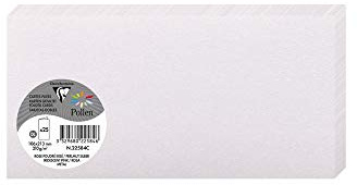 Clairefontaine 22584C - Packung mit 25 Karten Pollen, Format DL (10,6x21,3cm), gefaltet, 210g, ideal für Ihre Einladungen und Korrespondenz, Perlmutt Rosa, 1 Pack