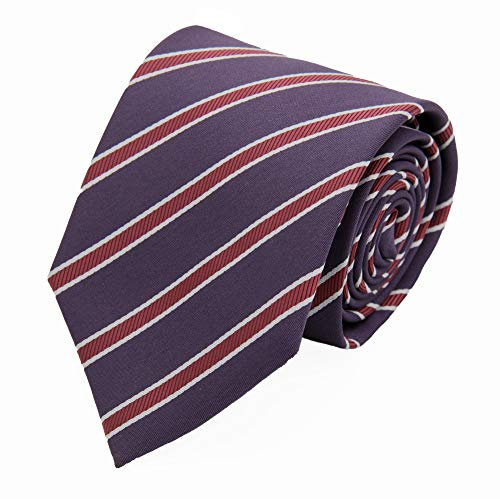 Fabio Farini - elegante, nachtlila gestreifte 8 cm Krawatte, perfekte Business-Krawatte