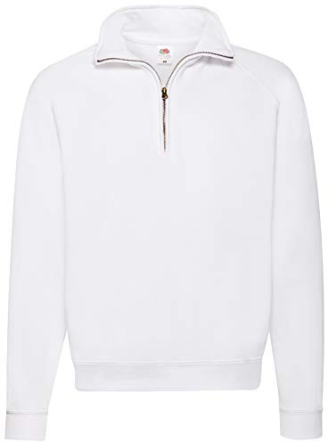 Fruit of the Loom: Zip Neck Sweat 62-114-0, Größe:S;Farbe:White