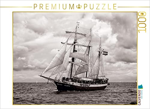 CALVENDO Puzzle Holländischer Dreimaster Atlantis auf der Ostsee vor Warnemünde, Hanse Sail 2013 1000 Teile Puzzle quer | 1000 Teile Lege-Größe 64 x 48 cm Foto-Puzzle für glückliche Stunden