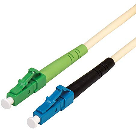 VALUE Glasfaserkabel 9/125µm, LC UPC/LC APC Stecker, simplex, elfenbeinfarben, 5 m