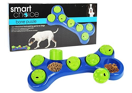 Smart Choice Pet Feeder Bowl Bone Shape Fun Puzzle Treat Slow Feeding Interactive Game Dog Training Rewards Hide & Seek