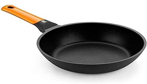 BRA Efficient Orange Sartén honda 24 cm, aluminio fundido con antiadherente Platinum Plus, apta para todo tipo de cocinas incluida inducción, libre de PFOA