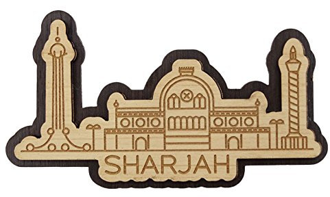 Printtoo Fridge Magnet Home Decor Dubai Sharjah City Wooden Souvenir Collectibles