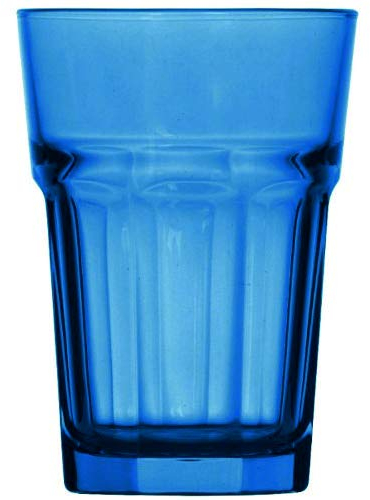Topkapi 250.657 Longdrink Blau – 6 Stück Miami Blue Glas-Set XL-Gläser (36 cl) für Cocktail, Longdrink, Mojito, Saft, Wasser, Höhe ~12 cm