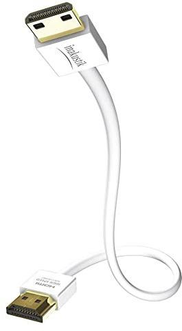 inakustik – 004246815 – Premium High Speed HDMI 2.0 Kabel mit Ethernet |Ultra Flacher Aufbau |Ultra HD| 1,50m in Weiß | 2160p - 4K@50/60Hz - Audio Return Channel - HDR-Support - HD Audio