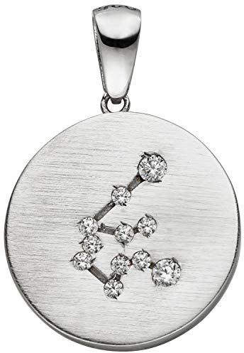 Jobo Anhänger Sternzeichen Wassermann 925 Sterling Silber matt 11 Zirkonia Silber
