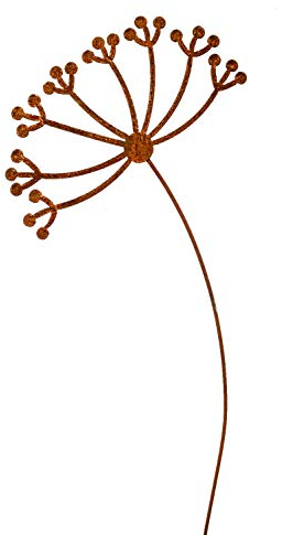 Manufaktur Lichtbogen Edelrost Gartenstecker Pusteblume 77 cm