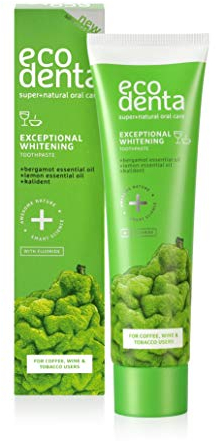 Ecodenta Exceptional Whitening Toothpaste - Teeth Cleaning Plaque Removal Tooth Paste with Bergamot for Smokers Coffee Wine Users 100ml