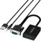 Donkey pc – Conversor VGA a HDMI. Adaptador VGA a HDMI para PC. HDMI Hembra a VGA Macho 1080p con Audio Compatible Raspberry pi, Netflix, Webtv, MSN TV, Receptor TDT, Miracast
