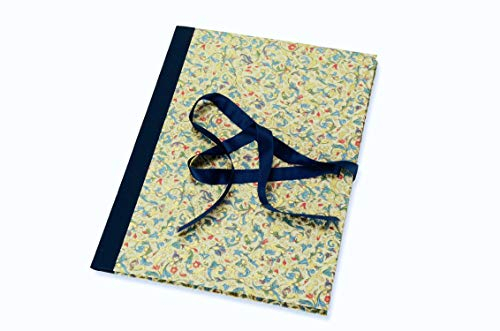 libralides - Handgemachte Mappe „Firenze“ mit Bändern DIN A4 Klappmappe mit 3 Flügeln (Blau) - Dokumentenmappe mit italienischem Papier - Bändermappe für Dokumente, Unterlagen für ca. 200 Blatt
