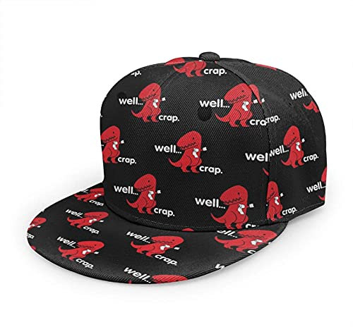 Oaieltj Unisex Baseball Cap Damen Herren Einstellbare Hip Hop Hut Mode Flache Schirmmütze Baseball Cap, Funny Well Crap Sad Rex Dinosaurier, Blau, One size