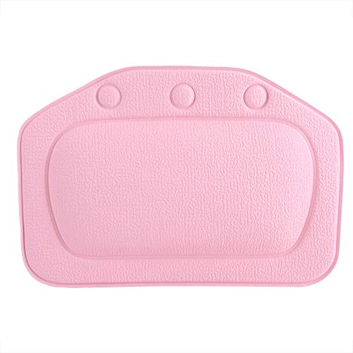 Badekissen, Weichschaum gepolstert Spa Badewanne Nackenkissen Badewanne Kopfstütze Kopf Nacken Rückenkissen Badezimmer Badewanne rutschfeste Saugnäpfe(Rosa)