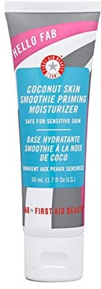 First Aid Beauty Hello FAB Coconut Skin Smoothie Priming Moisturiser, 2-in-1 Moisturizer and Makeup Primer – 50 mL