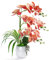 W&W künstliche orchideen im Topf wie echt, künstliche Orchidee Kunstblumen und kunstpflanzen mit Vase,48cm,Orange