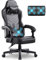 Dowinx Gaming Stuhl Racing Gamer Stuhl mit Frühling Kissen, Ergonomischer Gaming Sessel mit Lendenwirbelstütze, Bürostuhl PU Leder PC-Stuhl Verbreiterte Rückenlehne 150KG (Schwarz)
