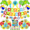 Summer Beach Party Decorations, Beach Theme Pool Birthday Party Supplies Including Summer Birthday Banner Beach Garland Paper Lanterns Beach Balls Cake Cupcake Toppers Balloons Set for Tropical