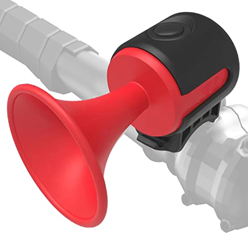Elektrisch Fahrradhupe, Fahrradklingel Laut 120DB Fahrradglocke IPX4-Wasserdichtem Fahrrad Klingel 300mAh-Knopfbatterie Kinder und Erwachsene Fahrradklingel Mountainbike Fahrradglocke (rot)