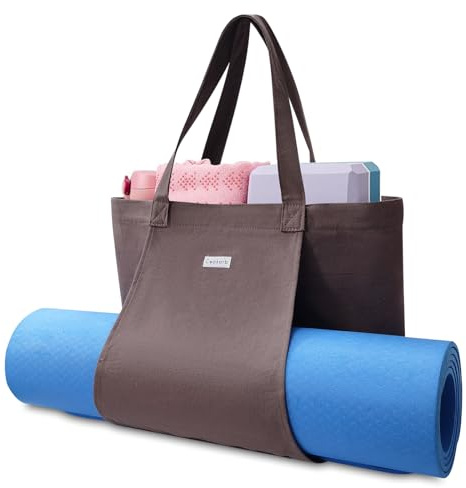 Women Yoga Mat Bag Canvas Tote For Yoga Bags And Carriers Fits All Your Stuff, Pilates, Travel Office Beach Workout