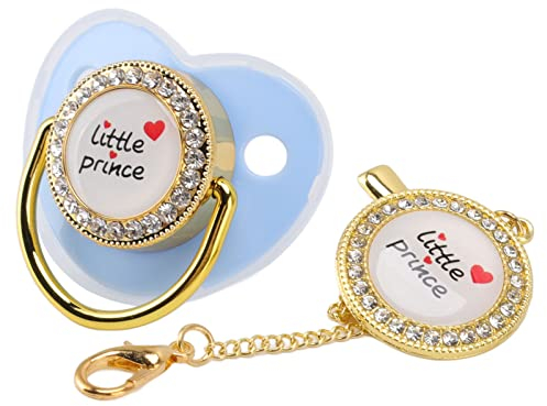 Baby-Luxus-Schnuller, Künstlicher Kristall-Bling-Schnuller für 6 Bis 18 Monate Baby (Blau)