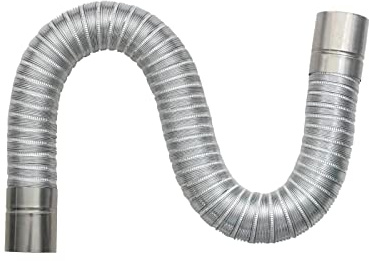 Amagogo Schornstein Verlängerungsrohr Schornstein Belüftungslänge Kanal Boiler Heizung Auspuffrohr Fittings Ofenrohr für heiße Zelte Ofenofen, 7 cm x 2 m