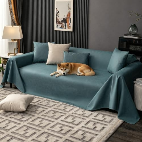 VanderHOME Wasserdichter, rutschfest, elastischer, schmutzabweisender, kratzresisternder Sofabezug, 210 x 90 cm, Dunkelgrün, für Hunde und Haustiere