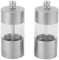 Salter Salt and Pepper Grinder Set – Mini Seasoning Mills, Peppercorn Kitchen Mill Set, Adjustable Ceramic Grinding Mechanism Coarse to Fine, Clear Acrylic Window, Manual Twist to Grind, Compact
