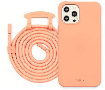 Handykette Phone Necklace mit Abnehmbarer Kordel Handyhülle – kompartibel mit Handymodell: Samsung Galaxy S9 (Apricot mit Kordel Apricot)