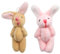RYMAUP® 2 Stück 4.5cm Mini Kaninchen, Plüschhase Geschenk für Enkelin Puppenhauszubehör Mini-Kaninchen mit Gelenk, DIY-Dekoration, Bekleidungsmaterial Zubehör, Braun und Rosa