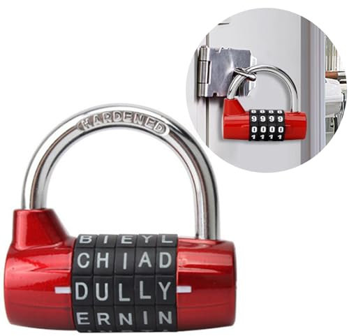 Candado de combinación de 5 letras contraseña candado de seguridad combinación amplia candado gimnasio gabinete de almacenamiento de seguridad código de bloqueo