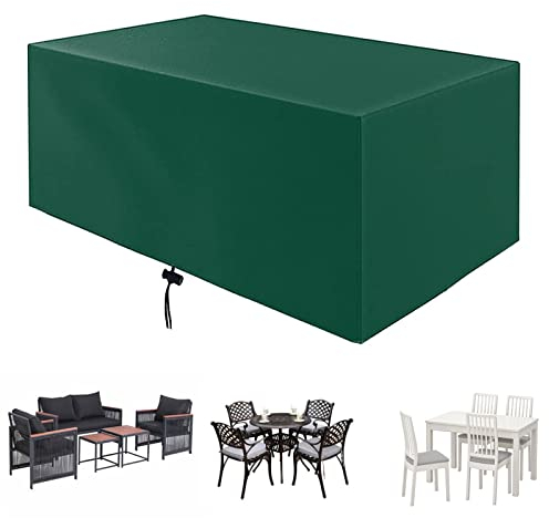 PROUH Rattan Möbelbezug 210x140x80cm, 420D Oxford Rechteckig Tisch Abdeckung Wasserdicht für Garten Balkon Tisch Stuhl Sofa Schutzhülle