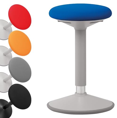 boho office Stehhilfe, Blau, Ergonomischer Hocker | Sitzhilfe, Stehhocker, Stehsitz, Kunststoff, Gummifuß, 56-81 cm höhenverstellbar