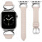 TOYOUTHS Lederarmband kompatibel mit Apple Watch Armband 41mm 40mm 38mm 42mm Damen, Schlank Elegant Dressy Armbänder mit C-förmiger Schnalle für iWatch 10/9/8/7/SE/6/5/4/3/2/1, Polarstern/Silber