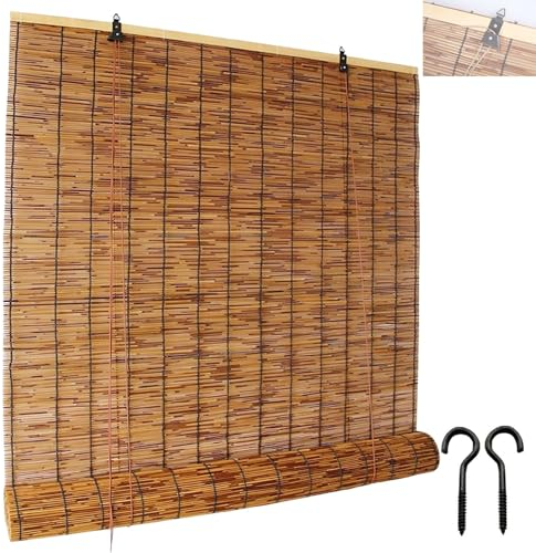 CJBWJM Bambusrollo 40 50 60 70 80 90 100 110 120 cm Bambusvorhang Rollos Für Korridor Gärten Terrassen, Sonnenschutz Sichtschutz Rollo Seitenzugrollo (Size : 100x200cm)