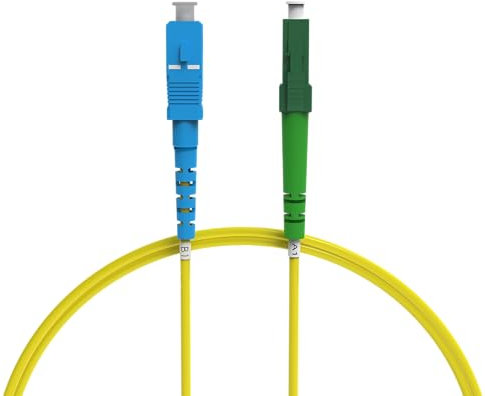 nexinex - 2m Glasfaserkabel LC/APC auf SC/UPC Patchkabel | LWL Simplex Singlemode OS2 FTTH Glasfaser Lichtwellenleiter Kabel
