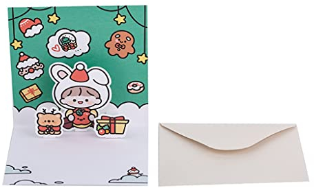 3D für Grußkarten mit Umschlag Cartoon Segen Postkarte für Weihnachten Geburtstag Neujahr Geschenke