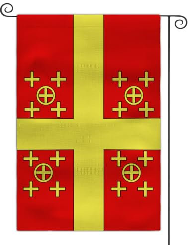 Bandiera medievale con stemma da giardino, 30,5 x 45,7 cm, double face, bandiera per esterni (impero latino)