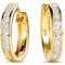 MIORE Schmuck Damen, Creolen Silber 925, Ohrringe vergoldet mit Zirkonia Steinen, echt Silber Creolen, hoops ohrringe 16 mm, Silberschmuck Damen 925