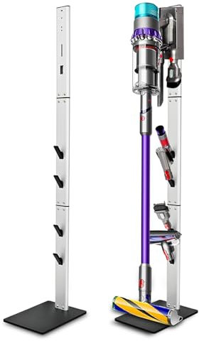 Verbesserter Vakuumständer für Dyson V15 Detect, V12, V11, V10, V6, V8, DC58, DC59, DC62, DC74, V7, stabiler Aluminiumrohr-Aufbewahrungshalter, verstecktes Netzkabel-Design, Metall-Ständer, kabellose
