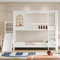 AYOROF Etagenbett Kinderbett 90*200 cm, Massivholz-Doppelbett, Hausform mit Fenster, Sicherheitsgitter-Design, mit Rutsche und Sicherheitsleiter, Rutsche mit Ablagefläche, Jungen- und Mädchenbett,Weiß
