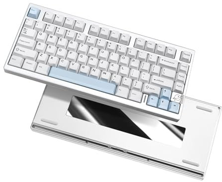 YUNZII AL75 PRO 75% Tastiera Wireless Gaming,Tastiera Meccanica in Alluminio BT/2.4G/cablata con Tasti PBT,Guarnizione Montata Hot Swap RGB Tastiera per Mac/Win (argento, Gateron Zero)
