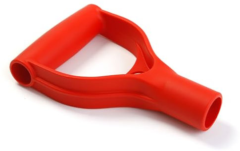 EarlyGrow Plastic D Handle Replacement Grip for Snow Shovel, Scoops, Rake, Garden and Digging Tools Compatible with 28mm (1-1/8) Wooden Handles, Stales and Shafts (Red, 28mm (1-1/8))