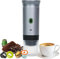 Bostar Máquina de Café Portátil, 3 en 1 Cafetera Espresso Eléctrica Portátil Calentamiento Rápido Cafetera para Camping Viaje Compatible con Cápsulas Pequeñas Grandes Café Molido (Gris)
