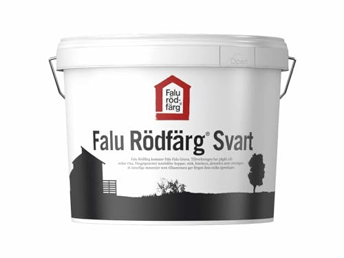 PrintGreen! Falun Rödfärg SCHWARZ - die orig. schwedische Fassadenfarbe/Schlammfarbe - 10 Liter