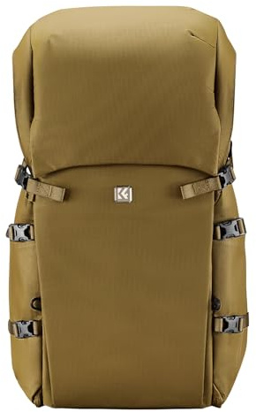 K&F CONCEPT Kamerarucksack 30L, Professionelle Große Fotorucksack | Camera Backpack Wasserdicht, Reiserucksack für DSLR/Stativ/Helm/15 Zoll Laptop, für Klettern/Wandern/Reisen, Khaki B15