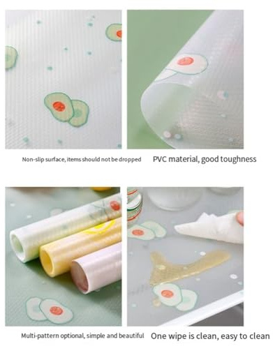 Steowsey Drawer and Shelf Liner Kitchen Drawer Liners Non-Slip Kitchen Cabinet Liners Non-Adhesive Thick Strong Grip Waterproof Washable Mats Avocado