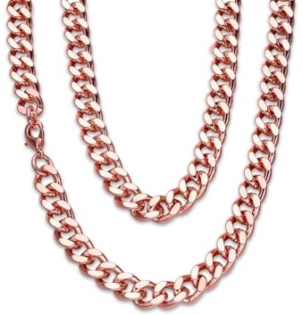 MagEnergy Cuban Link Chain for Men Women, Copper Cuban Necklace 18-22 L