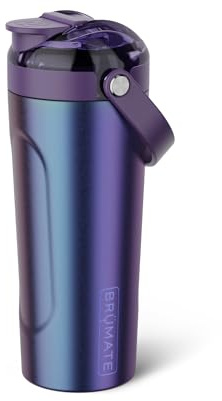BrüMate Multishaker 750ml Protein Shaker, Insulated Stainless Steel Bottle | 100% Leakproof Magflip Lid, Metal 25oz Gym Shaker with Built-in Agitator, 24hrs Cold Mixing Gym Bottle
